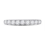 14kt White Gold Womens Round Diamond Anniversary Wedding Band 1/2 Cttw