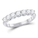 14kt White Gold Womens Round Diamond Classic Anniversary Band Ring 1 Cttw