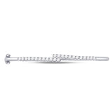 14kt White Gold Womens Round Diamond Bypass Bangle Bracelet 1 Cttw