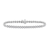 14kt White Gold Womens Round Diamond Tennis Bracelet 2 Cttw