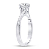 14kt White Gold Womens Round Diamond Solitaire Bridal Wedding Engagement Ring 3/4 Cttw