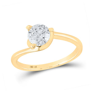 14kt Yellow Gold Round Diamond Solitaire Bridal Wedding Engagement Ring 1 Cttw