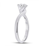 14kt White Gold Womens Round Diamond Solitaire Bridal Wedding Engagement Ring 3/4 Cttw