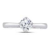 14kt White Gold Womens Round Diamond Solitaire Bridal Wedding Engagement Ring 3/4 Cttw