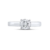 14kt White Gold Round Diamond Solitaire Bridal Wedding Engagement Ring 1 Cttw