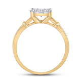 10kt Yellow Gold Womens Round Diamond Flower Cluster Ring 1/2 Cttw