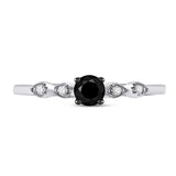 10kt White Gold Round Diamond Solitaire Bridal Wedding Engagement Ring 1/3 Cttw