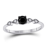 10kt White Gold Round Diamond Solitaire Bridal Wedding Engagement Ring 1/3 Cttw