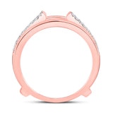 14kt Rose Gold Womens Round Diamond Wrap Ring Guard Enhancer 1 Cttw