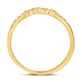 10kt Yellow Gold Womens Round Diamond Stackable Band Ring 1/5 Cttw