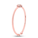 14kt Rose Gold Womens Round Diamond Cluster Bangle Bracelet 1/2 Cttw