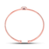 14kt Rose Gold Womens Round Diamond Cluster Bangle Bracelet 1/2 Cttw
