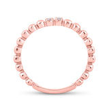 10kt Rose Gold Womens Round Diamond 2-Stone Stackable Band Ring .03 Cttw