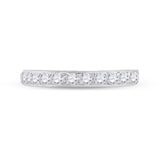 14kt White Gold Womens Round Diamond Wedding Single Row Band 1/2 Cttw