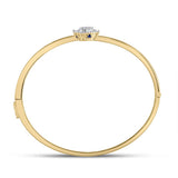 14kt Yellow Gold Womens Round Diamond Bypass Cluster Pear Bracelet 1/2 Cttw