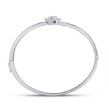 14kt White Gold Womens Round Diamond Bypass Cluster Pear Bracelet 1/2 Cttw