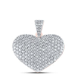 14kt Rose Gold Womens Round Diamond Charmed Heart Pendant 1 Cttw