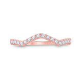 10kt Rose Gold Womens Round Diamond Wedding Curved Enhancer Band 1/5 Cttw