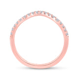 10kt Rose Gold Womens Round Diamond Wedding Curved Enhancer Band 1/5 Cttw
