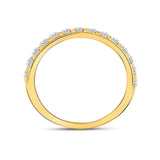 14kt Yellow Gold Womens Round Diamond Wedding Single Row Band 3/4 Cttw