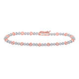 14kt Two-tone Gold Womens Round Diamond Tennis Bracelet 1/2 Cttw
