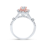 14kt Two-tone Gold Oval Diamond Halo Bridal Wedding Engagement Ring 1 Cttw