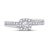10kt White Gold Round Diamond Bridal Wedding Ring Band Set 1/2 Cttw