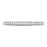 14kt White Gold Womens Round Diamond Eternity Wedding Band 3/8 Cttw