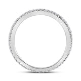 14kt White Gold Womens Round Diamond Eternity Wedding Band 3/8 Cttw