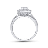 14kt White Gold Round Diamond Bridal Wedding Ring Band Set 1 Cttw