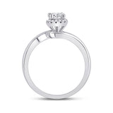 14kt White Gold Oval Diamond Halo Bridal Wedding Engagement Ring 3/4 Cttw