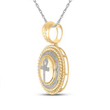 10kt Yellow Gold Mens Round Diamond Ankh Circle Charm Pendant 1/2 Cttw