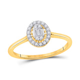 14kt Yellow Gold Womens Round Diamond Oval Ring 1/6 Cttw