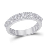 14kt White Gold Womens Round Diamond Anniversary Band Ring 5/8 Cttw