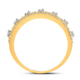 14kt Yellow Gold Womens Round Diamond Anniversary Band Ring 5/8 Cttw
