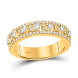 14kt Yellow Gold Womens Round Diamond Anniversary Band Ring 5/8 Cttw