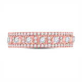 14kt Rose Gold Womens Round Diamond Anniversary Band Ring 5/8 Cttw