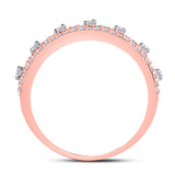 14kt Rose Gold Womens Round Diamond Anniversary Band Ring 5/8 Cttw