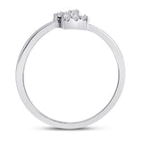 14kt White Gold Womens Baguette Blue Sapphire Fashion Ring 1/4 Cttw