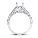 14kt White Gold Womens Round Diamond Semi-Mount Setting Bridal Wedding Engagement Ring
