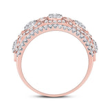 14kt Two-tone Gold Womens Round Diamond Cluster Band Ring 7/8 Cttw