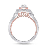 10kt Two-tone Gold Round Diamond Bridal Wedding Ring Band Set 1 Cttw