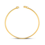 10kt Yellow Gold Womens Round Diamond Arrow Bangle Bracelet 1/10 Cttw
