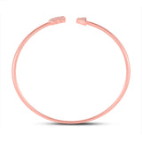 10kt Rose Gold Womens Round Diamond Arrow Bangle Bracelet 1/10 Cttw