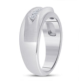 14kt White Gold Mens Round Diamond 5-stone Wedding Ring 5/8 Cttw