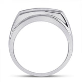 14kt White Gold Mens Round Diamond 5-stone Wedding Ring 5/8 Cttw