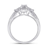 14kt White Gold Womens Round Diamond 3-stone Ring 1/4 Cttw
