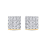 10kt Yellow Gold Baguette Diamond Square Earrings 1/2 Cttw