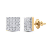 10kt Yellow Gold Baguette Diamond Square Earrings 1/2 Cttw