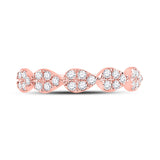 10kt Rose Gold Womens Round Diamond Teardrop Stackable Band Ring 1/3 Cttw